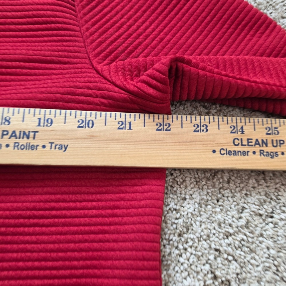 Skechers Hoodless Hoodie Women Large Red Ribbed Full Zip Mock Neck Jacket - Picture 7 of 9